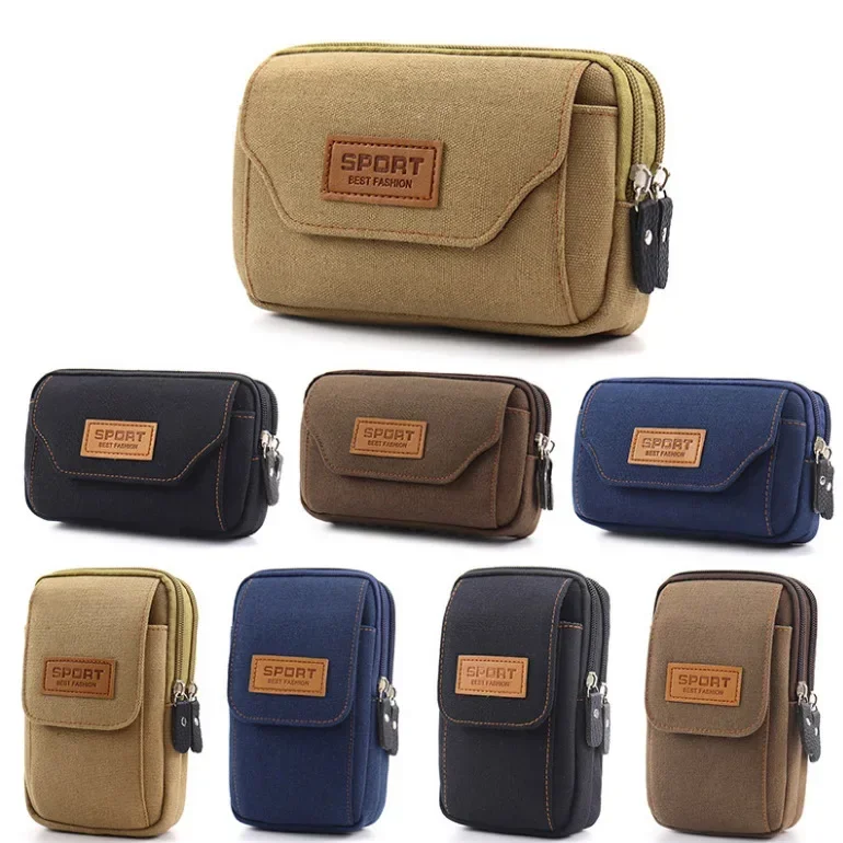 Outdoor Camping Backpack - 6.5 Inches Men Soft Pouch Belt