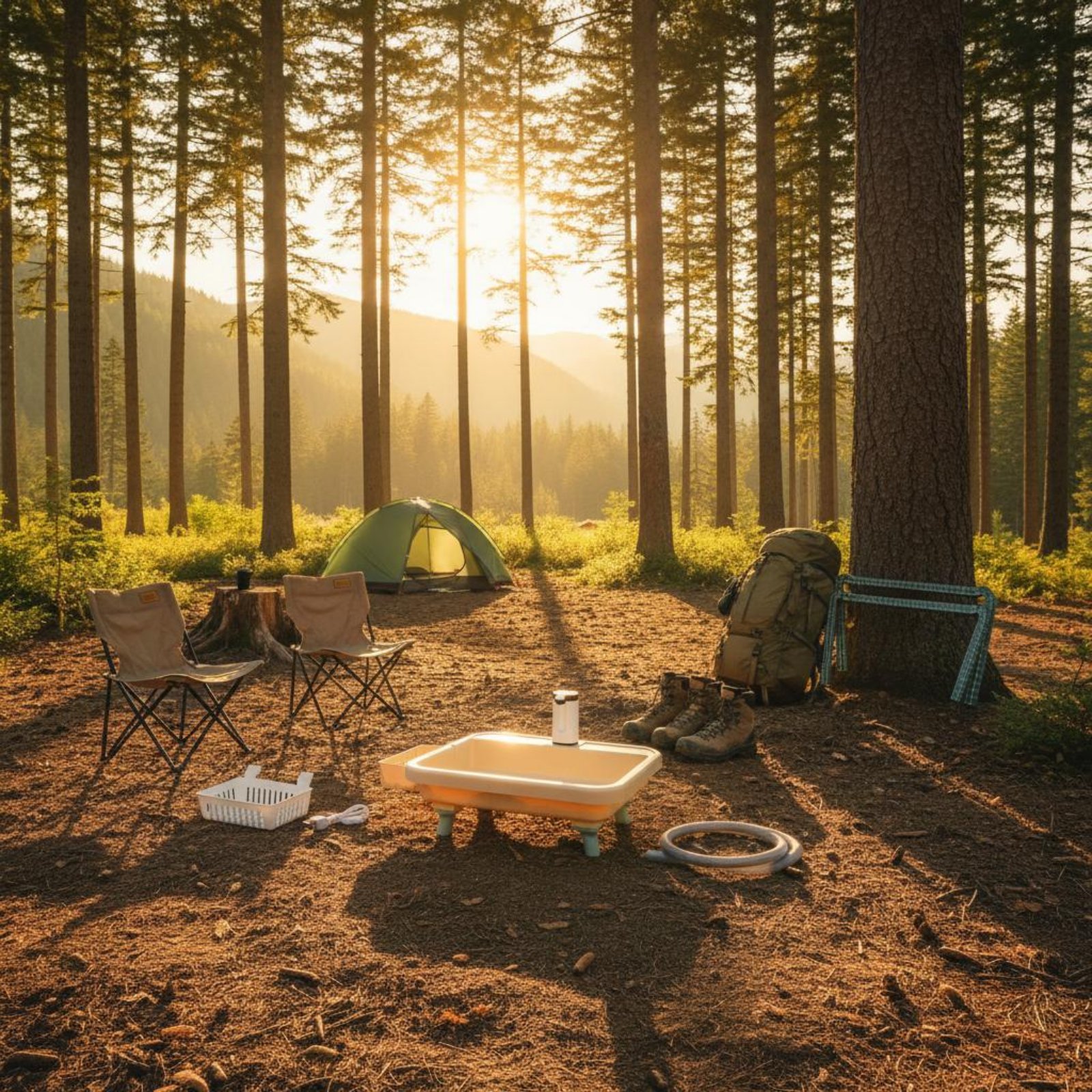 Outdoor In Camping - Portable Hand Washing Station Single-Button Function