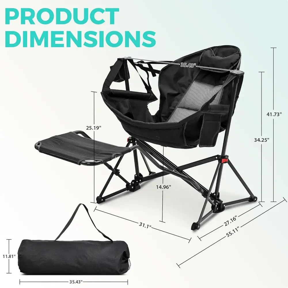 Portable Heavy-Duty Rocking Ha - Outdoor Camping Rocking Chair recensie en prijs