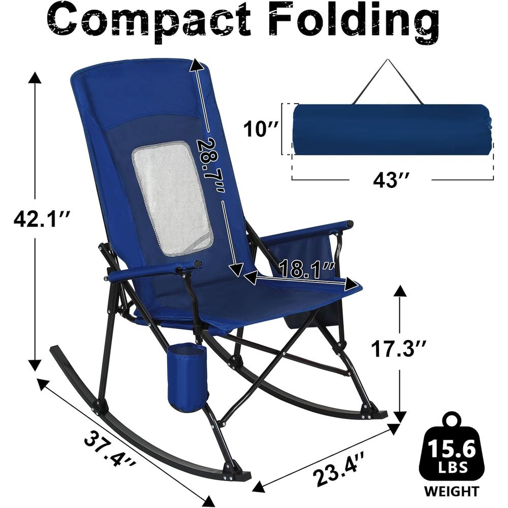 Durable 400lbs Capacity Rockin - Outdoor Camping Rocking Chair recensie en prijs