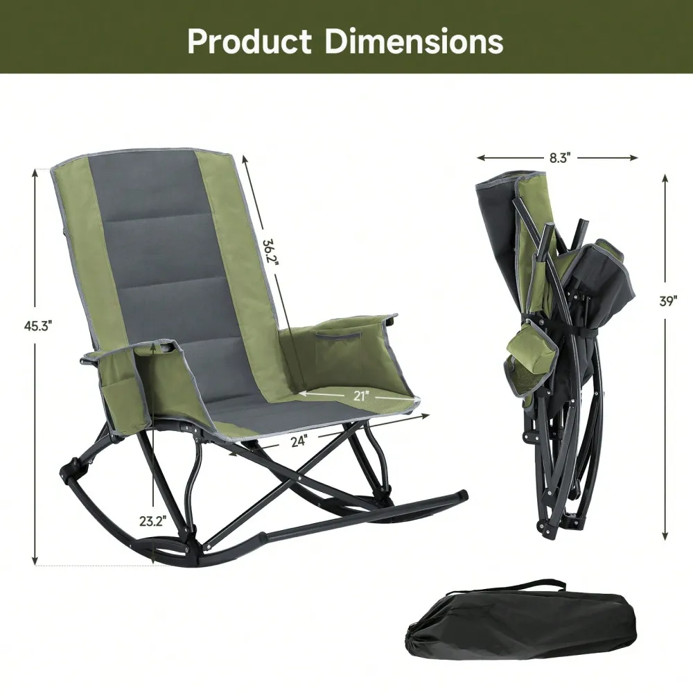 Camping Chair For Adults, Fold - Outdoor Camping Rocking Chair recensie en prijs