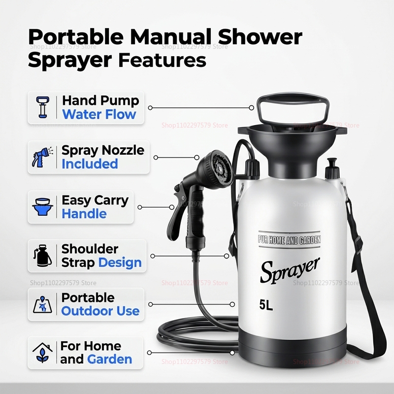 Portable Camping Shower 5L Man - Outdoor Camping Items recensie en prijs