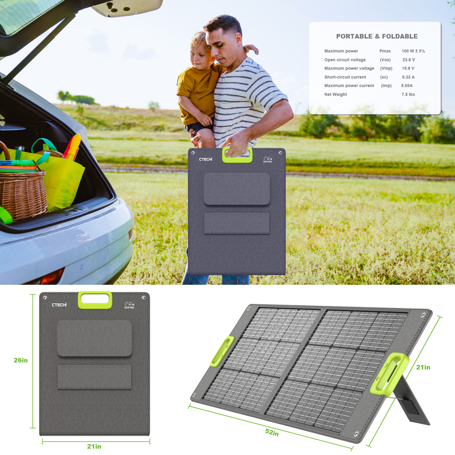 High Efficiency Portable 100W  - Outdoor In Camping recensie en prijs
