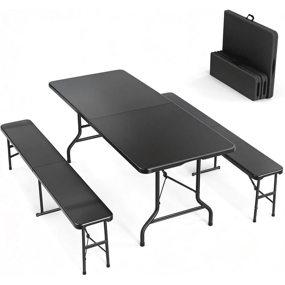 Picnic Table Set with 2 Benche - Camping Outdoor Or Indoor recensie en prijs