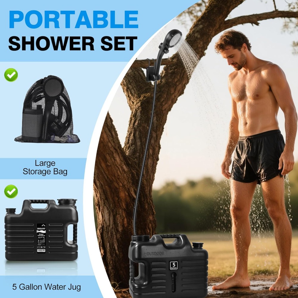 Portable Camping Shower with 5 - Outdoor Camping Shower recensie en prijs