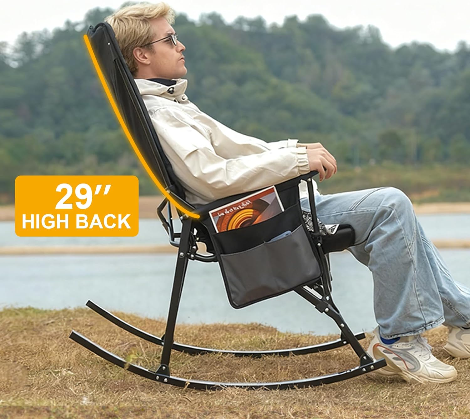 2 Pack High Back Portable Rock - Outdoor Camping Rocking Chair recensie en prijs