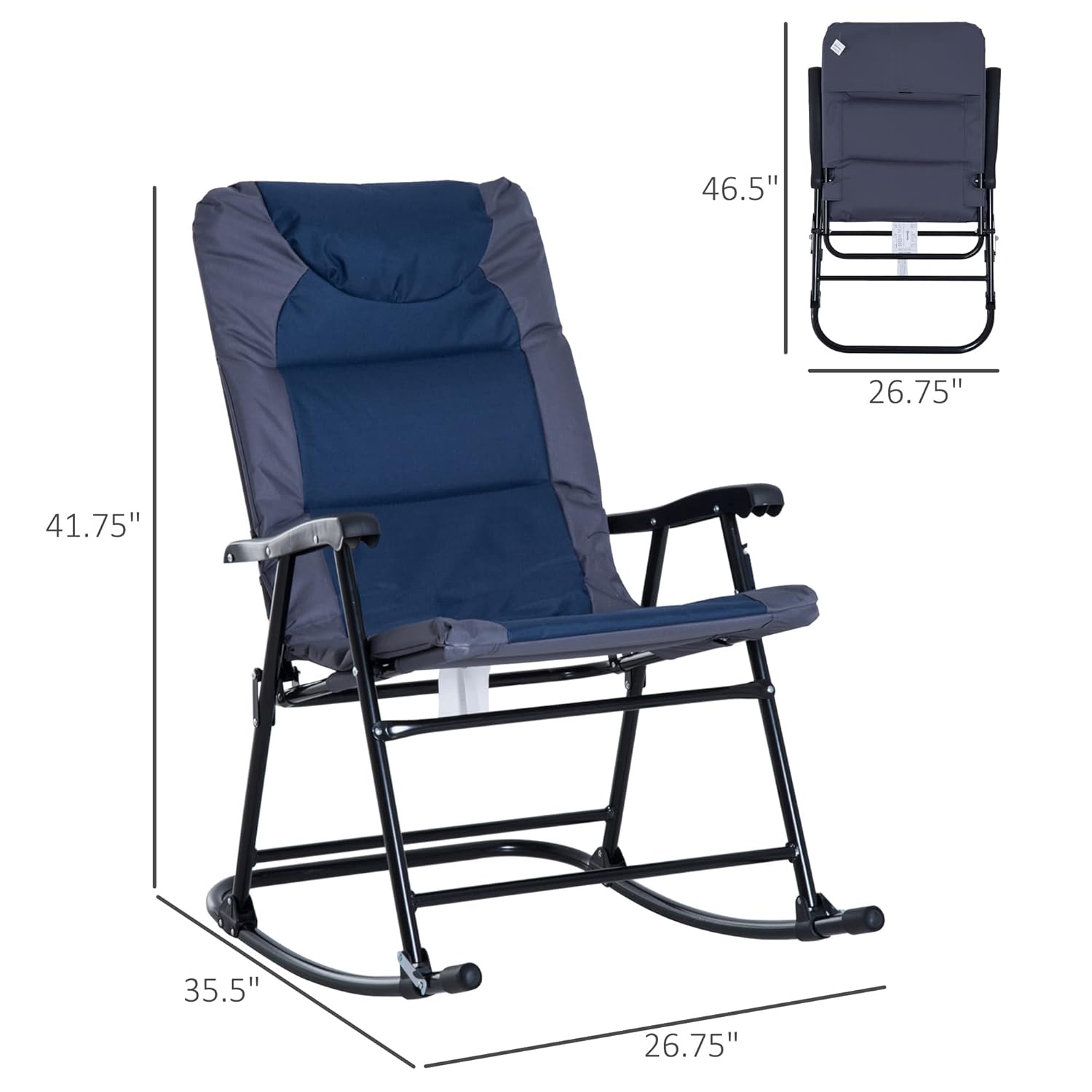 Oversized Padded Folding Rocki - Outdoor Camping Rocking Chair recensie en prijs